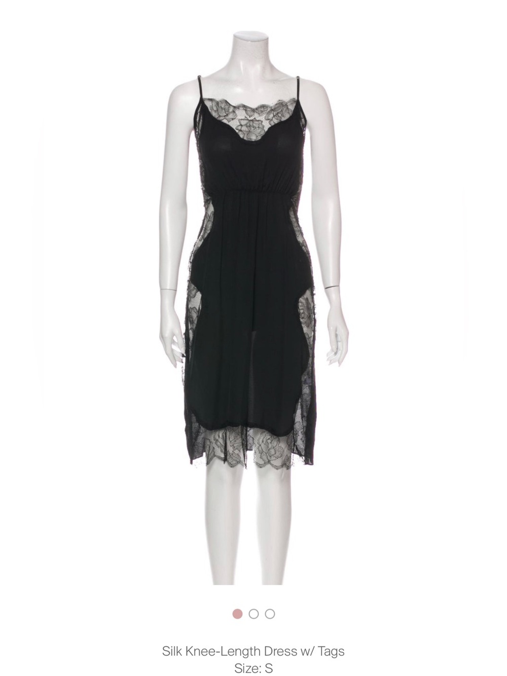 Fleur du Mal Black Silk Midi Dress